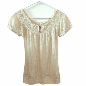Lucky Brand Lace off the shoulder top